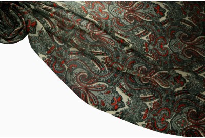 MARIJA -01 GREY 100% MERINO WOOL JACQUARD PRINTING SCARF 